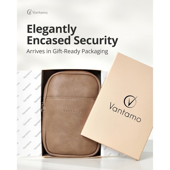 Women Sling Bag PU Leather RFID Anti-Theft Compact Travel Crossbody - Picture 6 of 7